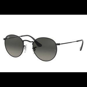 Ray-ban Black Round Metal Unisex Sunglasses